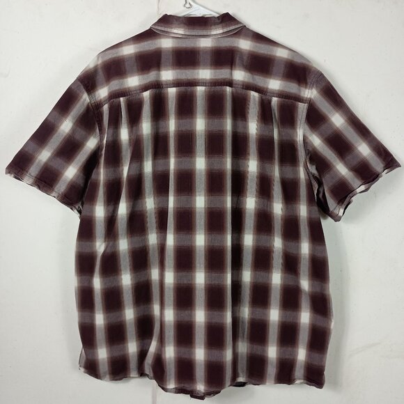 Carhartt Relaxed Fit Plaid Shirt 2XL Brown Short Sleeve Button Front Workwear - Picture 6 of 6